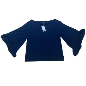 Banana Republic sweater 3/4 ruffle sleeve blue XS